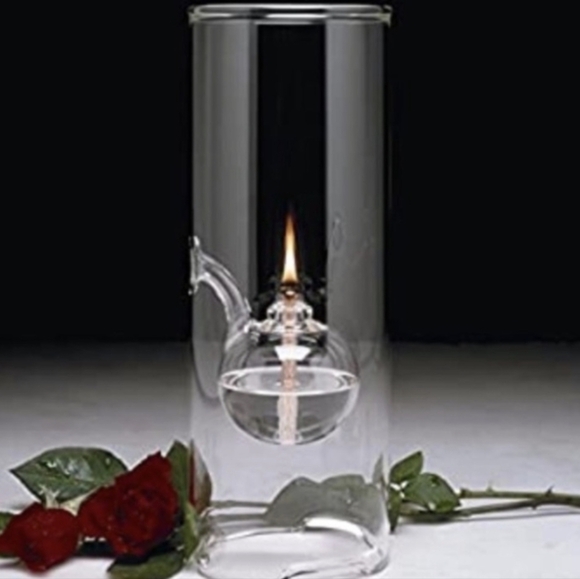 Vintage Wolfard Blown Glass Oil Lamp 9” tall from Plymouth Harlee Inc. - Picture 1 of 13